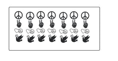 Hippy Love Peace Vinyl Stickers ( Multiple colours to choose from )