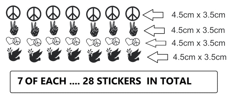 Hippy Love Peace Vinyl Stickers ( Multiple colours to choose from )