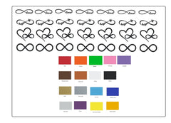 Infinity  Vinyl Stickers ( Multiple colours to choose from )