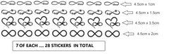 Infinity  Vinyl Stickers ( Multiple colours to choose from )