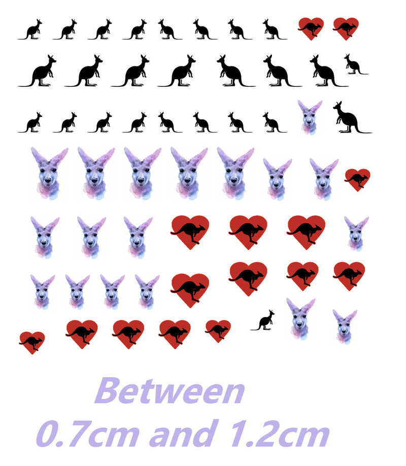 Kangaroo Nail Art Decals ( 2 different styles to choose from )