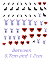 Kangaroo Nail Art Decals ( 2 different styles to choose from )