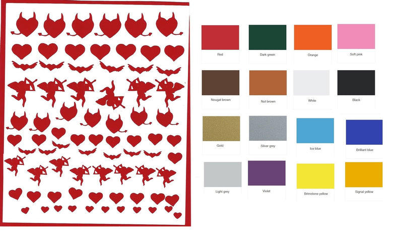 Love is in the air Hearts Cupid Valentines Nail Stickers