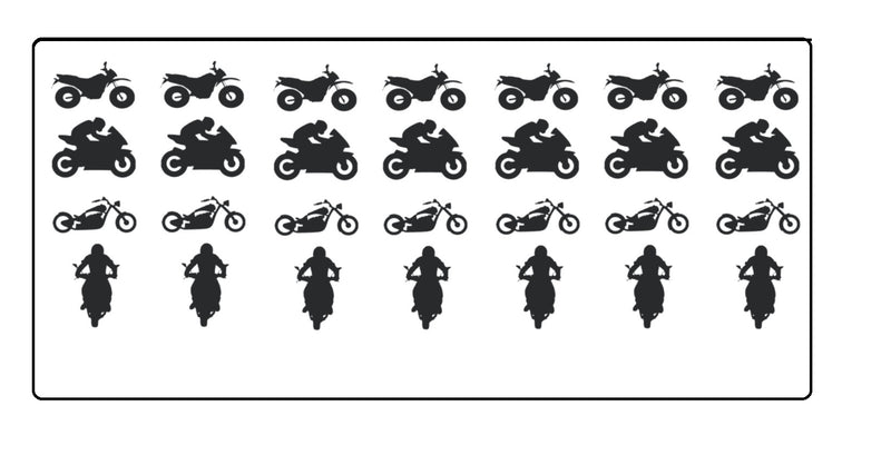Motorbike  Vinyl Stickers ( Multiple colours to choose from )