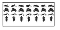 Motorbike  Vinyl Stickers ( Multiple colours to choose from )