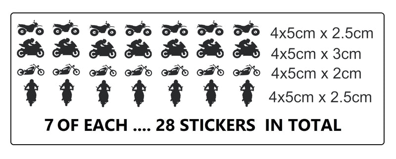Motorbike  Vinyl Stickers ( Multiple colours to choose from )