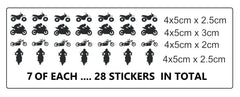 Motorbike  Vinyl Stickers ( Multiple colours to choose from )