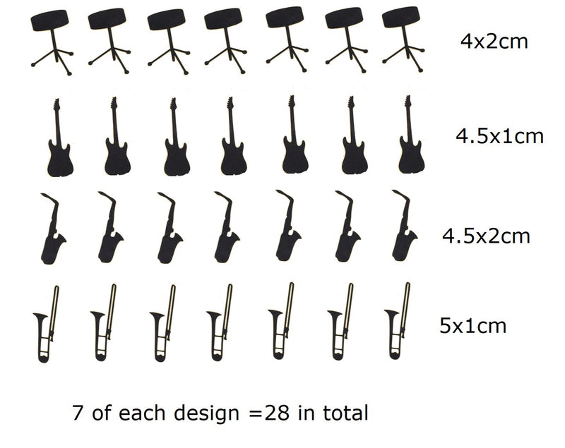 Musical Instruments  Vinyl Stickers ( Multiple colours to choose from )