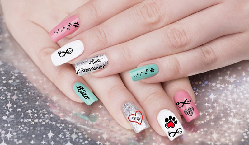 Paw Prints Nail Art Decals C2