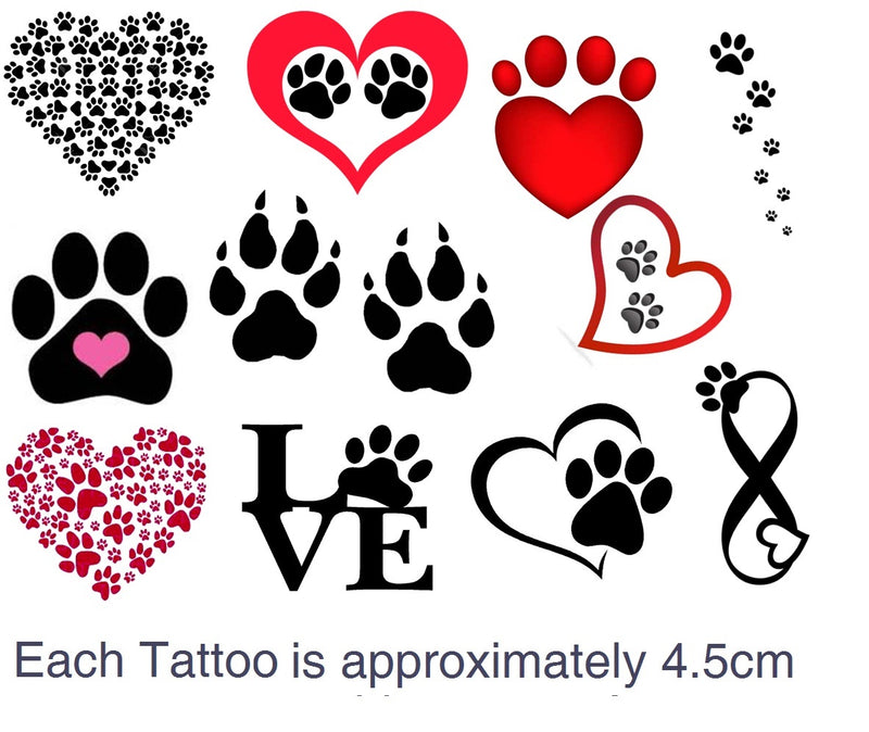 Paw Prints c2 Temporary Tattoos
