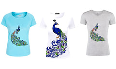 Peacock Iron On Transfer ( Several Designs )