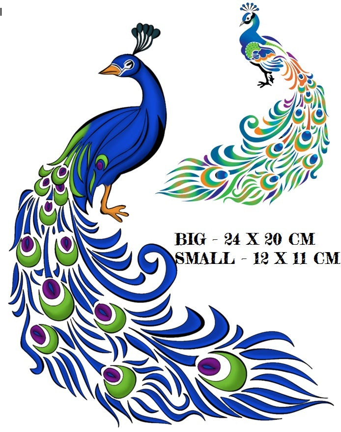 Peacock Iron On Transfer ( Several Designs )