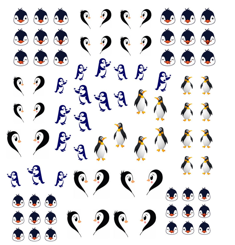Penguin Nail Art Decals ( 2 different styles to choose from )