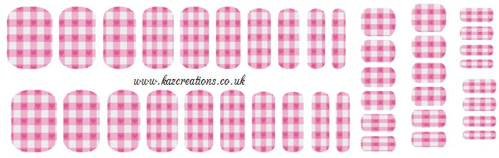 Pink  Gingham  Full Nail Wrap