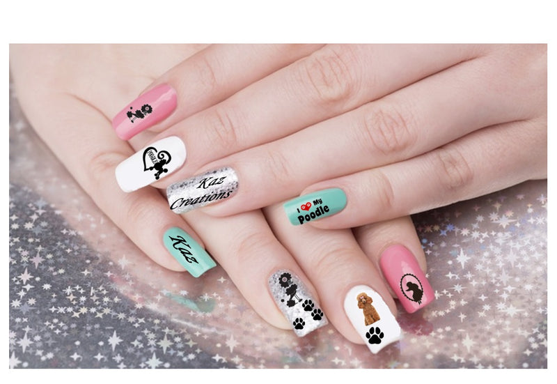 Poodle  Nail Art Decals