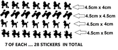 Poodle  Vinyl Stickers ( Multiple colours to choose from )