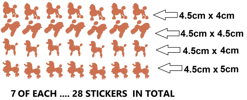 Poodle  Vinyl Stickers ( Multiple colours to choose from )