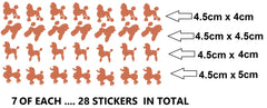 Poodle  Vinyl Stickers ( Multiple colours to choose from )