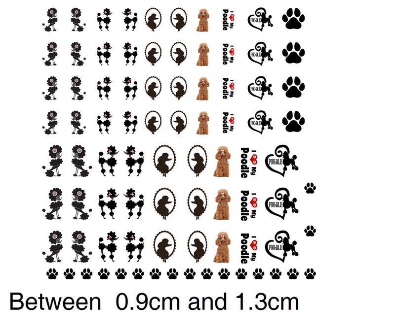 Poodle  Nail Art Decals