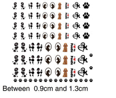 Poodle  Nail Art Decals