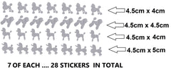 Poodle  Vinyl Stickers ( Multiple colours to choose from )