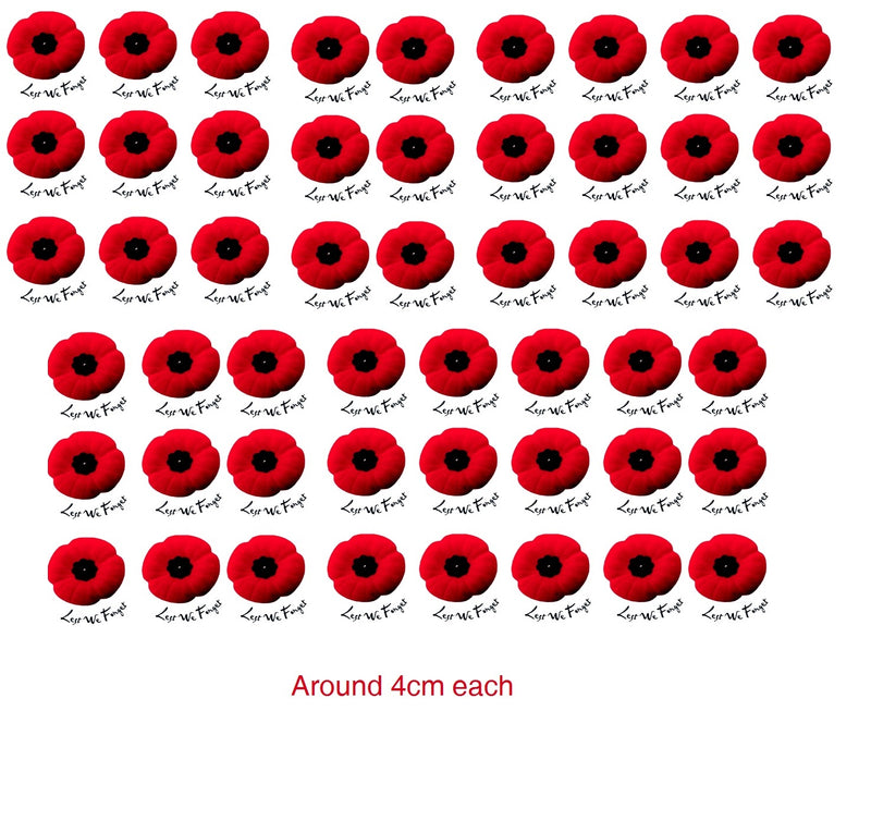 Remembrance day Poppy c3  Temporary Tattoos x 51