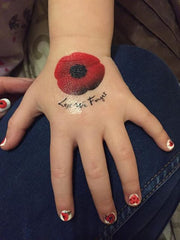 Remembrance day Poppy c2  Temporary Tattoos x 15