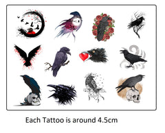 Raven Temporary Tattoos