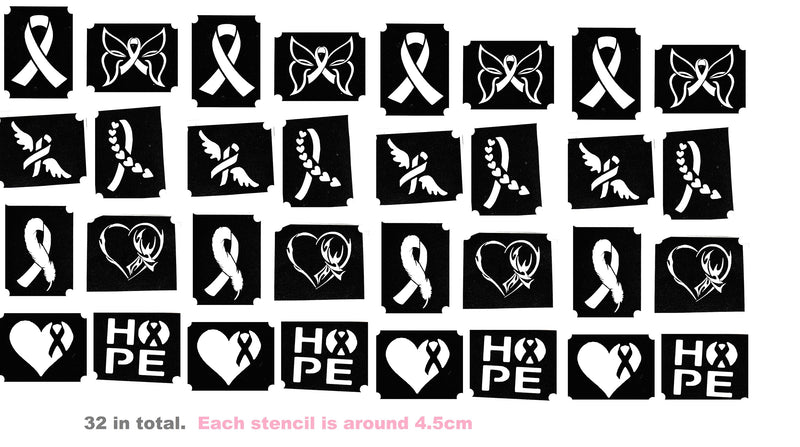 Awareness Ribbon Tattoo Body Art  Stencils c2
