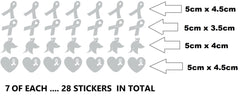 Ribbon Awareness Vinyl Stickers ( Multiple colours to choose from )