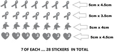 Ribbon Awareness Vinyl Stickers ( Multiple colours to choose from )