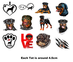 Rottweiler Dog Temporary Tattoos
