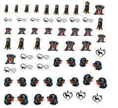 Rottweiler Dog  Nail Art Decals