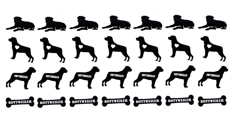 Rottweiler Dog  Vinyl Stickers ( Multiple colours to choose from )