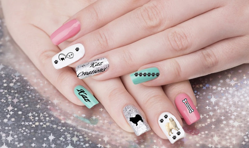 Samoyed Dog Nail Art