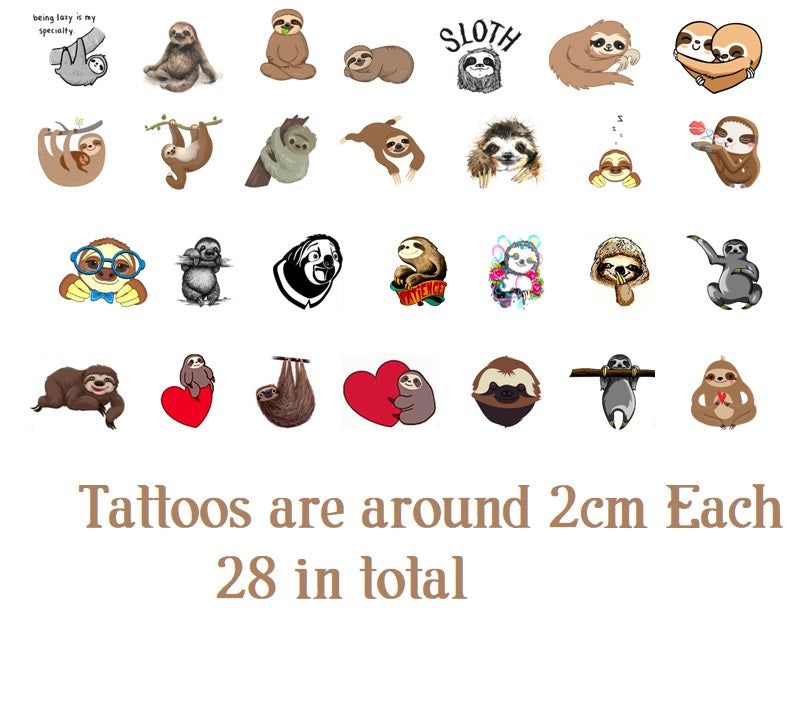 Sloth Temporary Tattoos c2