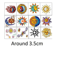 Sun and MOON Temporary Tattoos