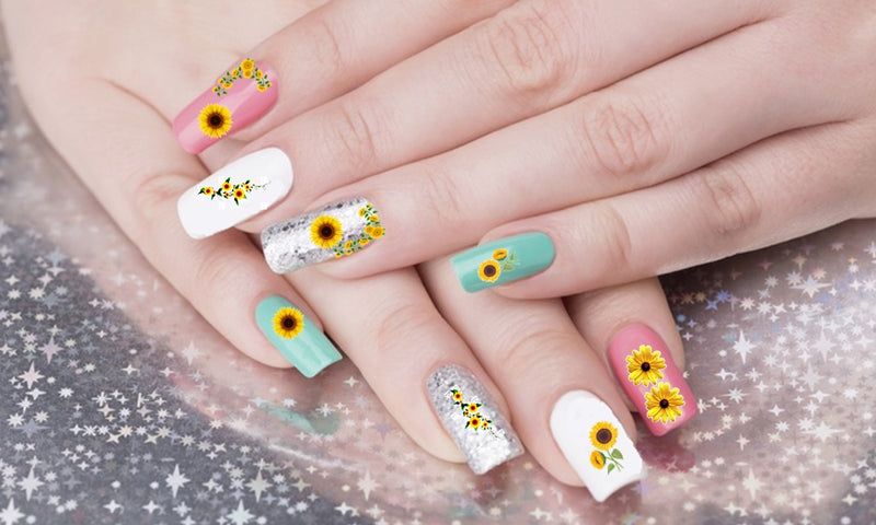 Sunflower Nail Art Decals