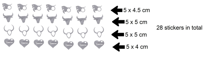 Taurus Vinyl Stickers ( Multiple colours to choose from )