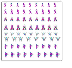 Thyroid Cancer Awareness Nail Art Decals