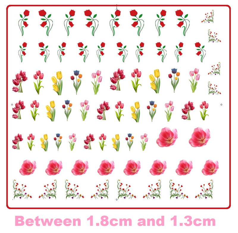 Tulip Flower Nail Art Decals