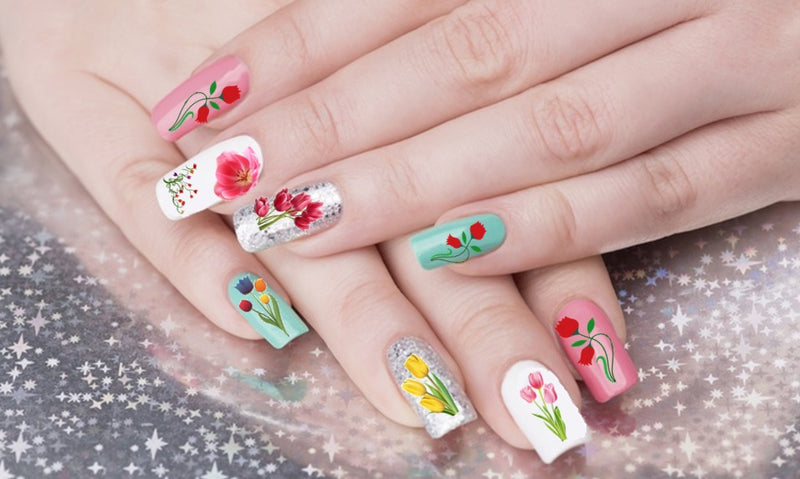 Tulip Flower Nail Art Decals