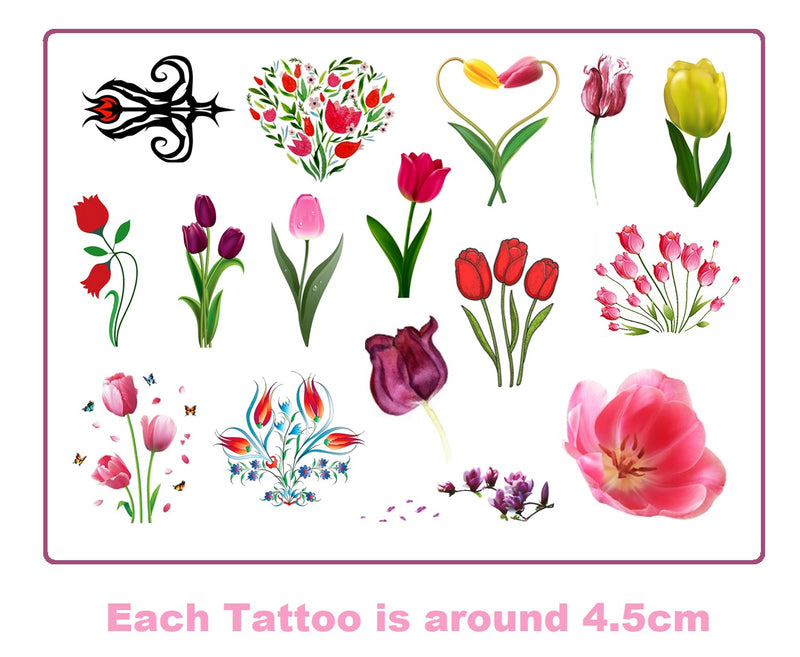 Tulip Flower Temporary Tattoos