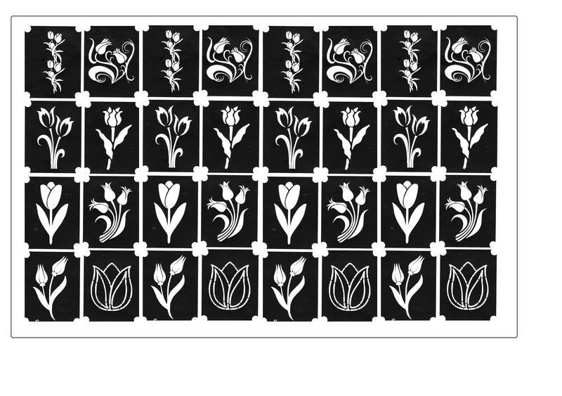 Tulip Flower Tattoo Body Art  Stencils c2