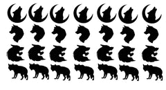 Wolf Vinyl Stickers ( Multiple colours to choose from )